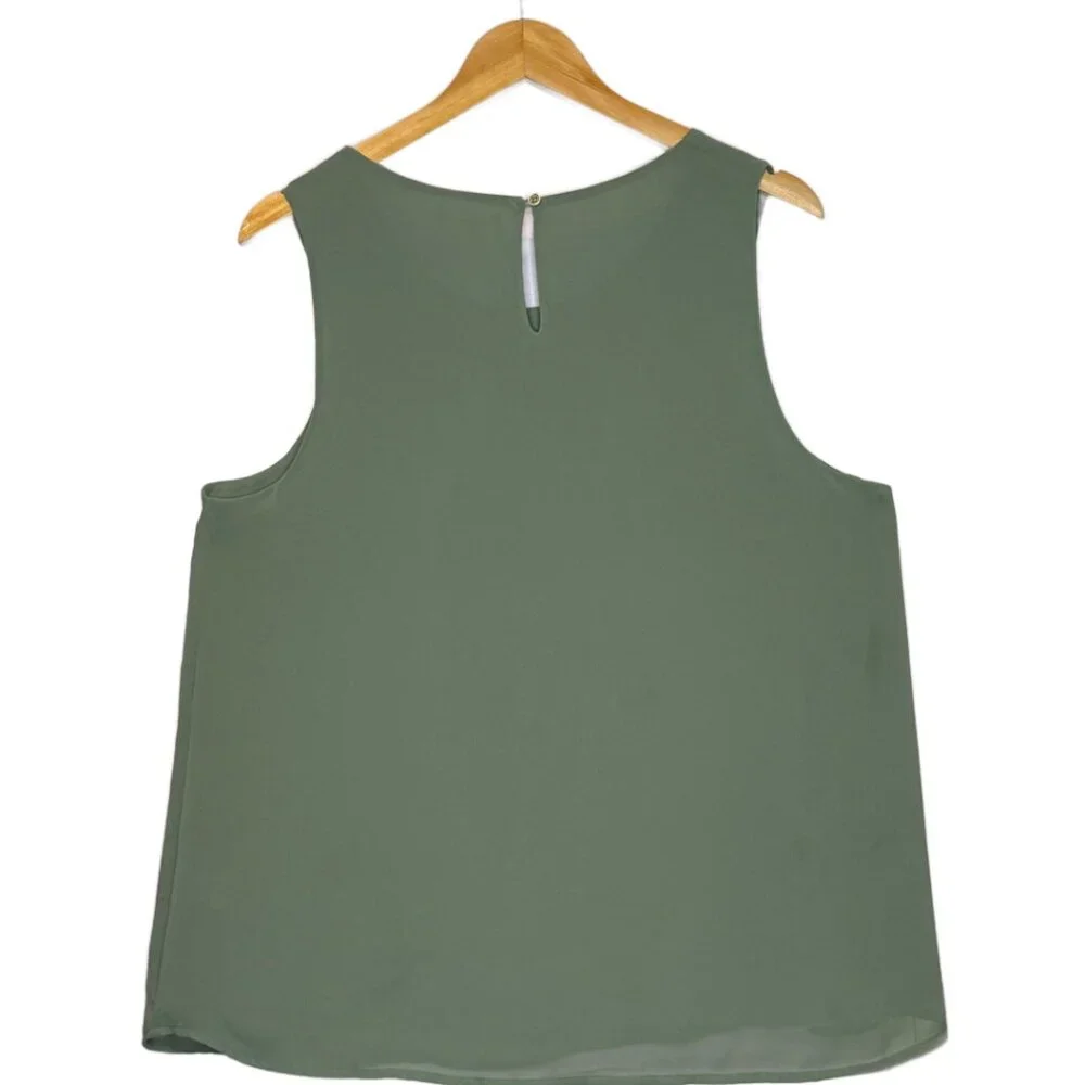 Anthropologie Pleione Double Layer Woven Tank, Sea Foam Green Sz XL - Picture 4 of 7